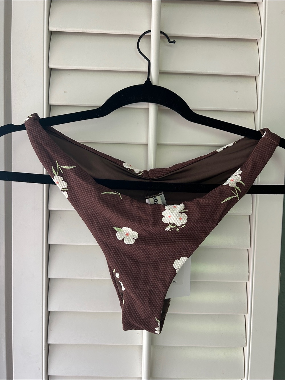 NWT Anthropologie Floral Brown Bikini Bottoms Cheeky